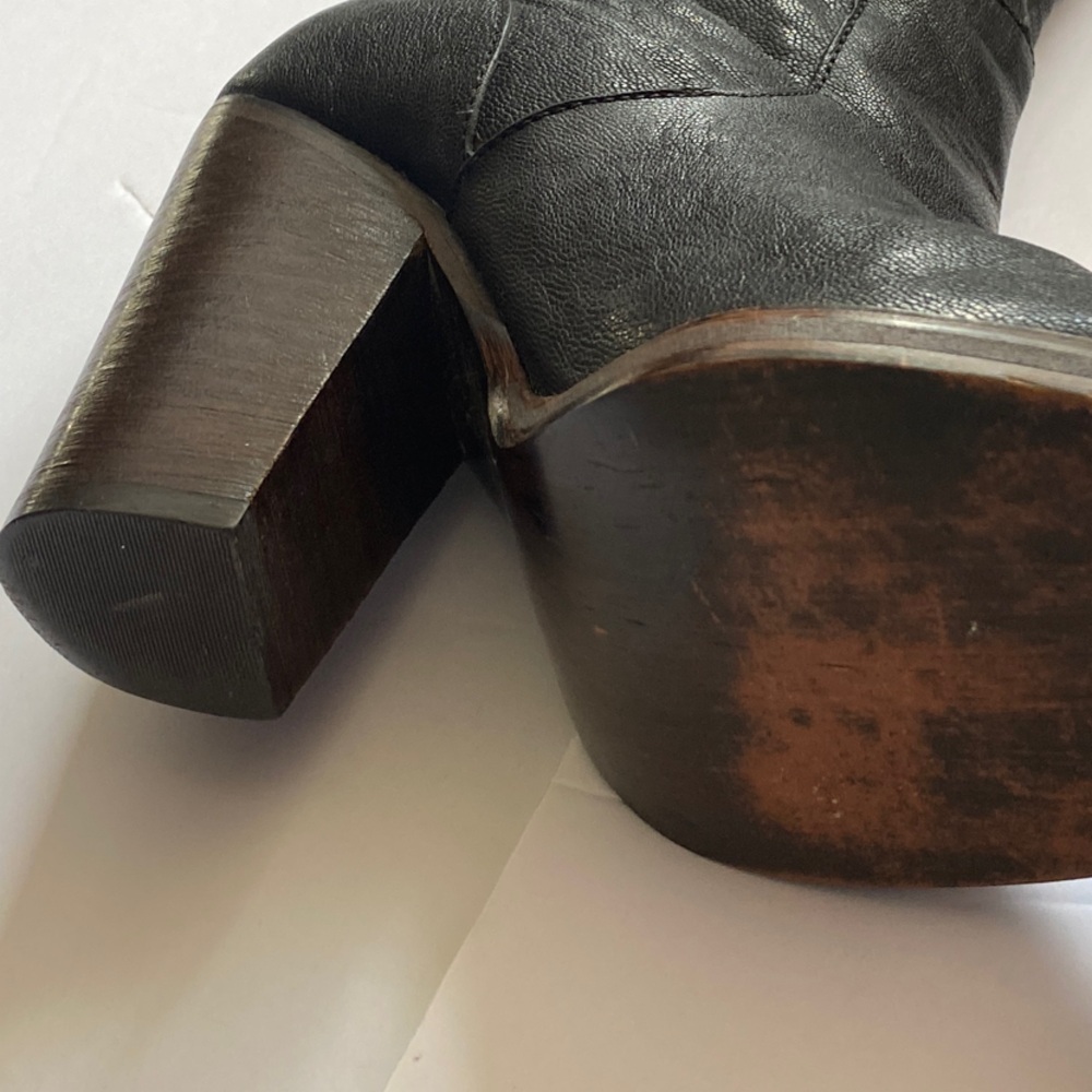 Leather Steve Madden Black Knee High Heeled Boots Women’s 8 - Picture 10 of 11